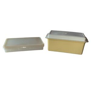 2 Tupperware containers a deli/bacon & a bread container